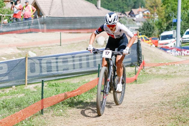 TRENTO, ITALY, AUGUST 30 Jolanda Neff of Switzerland in action during the UCI Mountain Bike World Championships—Women s Elite Cross-Country event—at Val di Sole on August 30, 2026, in Trento, Italy; Trento, Val di Sole, Trento, Italy Copyright: xJustPictures.ch FrancescoxMinghettix jp-en-EuSpIm-JP6_FRM_UCIWC_GRLXCO_30Aug_000200