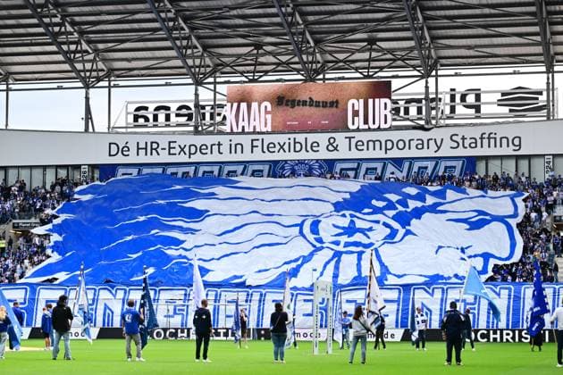 KAA Gent v Club Brugge - Jupiler Pro League GENT, BELGIUM - AUGUST 30 : Fans of Gent pictured during the Jupiler Pro League match between KAA Gent and Club Brugge on August 30, 2026 in Gent, Belgium, 30 08 2026 Gent Belgium  Copyright: xPeterxDexVoechtx