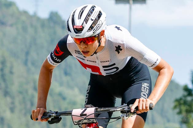 TRENTO, ITALY, AUGUST 30: Alessandra Keller of Switzerland in action during the UCI Mountain Bike World Championships—Women s Elite Cross-Country event—at Val di Sole on August 30, 2026, in Trento, Italy. Trento, Val di Sole, Trento, Italy Copyright: xJustPictures.ch FrancescoxMinghettix jp-en-EuSpIm-JP6_FRM_UCIWC_GRLXCO_30Aug_000206