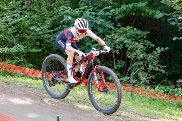 TRENTO, ITALY, AUGUST 30 — Sina Frei of Switzerland in action during the UCI Mountain Bike World Championships — Women s Elite Cross-Country World Championships — at Val di Sole on August 30, 2026, in Trento, Italy. Trento, Val di Sole, Trento, Italy Copyright: xJustPictures.ch FrancescoxMinghettix jp-en-EuSpIm-JP6_FRM_UCIWC_GRLXCO_30Aug_000211