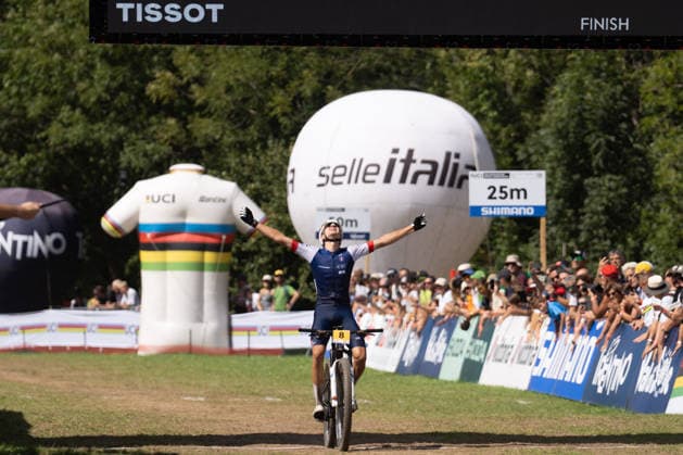 UCI MTB World Championships - Nael Rouffiac Wins Men s U23 XCO Nael Rouffiac of France (FRA) in the Men s Under-23 category competes during the Men s Under-23 Cross-Country Olympic race at the Val di Sole UCI Mountain Bike World Championships - DHI race at Val di Sole Downhill in Val di Sole, Italy on August 30, 2026. Photo by IPA ABACAPRESS.COM Val di Sole Italy  Copyright: xIPAxSport ABACAx