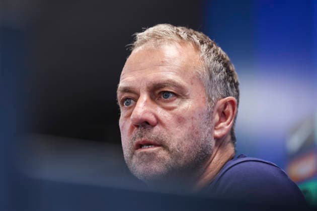 August 30, 2026, Sant Joan Despi, Barcelona, Spain: Hansi Flick, head coach of FC Barcelona, Barca attends his press conference, PK, Pressekonferenz during the training day of FC Barcelona ahead the Spanish League, LaLiga EA Sports, football match against Rayo Vallecano at Ciudad Esportiva Joan Gamper on August 30, 2026 in Sant Joan Despi, Barcelona, Spain. Sant Joan Despi Spain - ZUMAa181 20260830_zaa_a181_036 Copyright: xJavierxBorregox