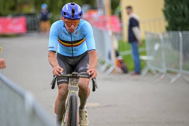 Belgian Arne Baers of Baloise Verzekeringen-Het Poetsbureau Lions is pictured in action during the UEC Gravel European Championships in Houffalize (138 km), on Sunday 30 August 2026. DAVIDxPINTENS  x184735409x