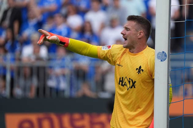 Torwart Marcel Schuhen (SV Darmstadt 98) - 30.08.2026 2. Bundesliga, Saison 26 27: SV Darmstadt 98 vs. Hannover 96, Stadion am Boellenfalltor, 3. Spieltag, emonline, emspor, *** Goalkeeper Marcel Schuhen, SV Darmstadt 98, 30 08 2026, 2. Bundesliga, Season 26–27, SV Darmstadt 98 vs. Hannover 96, Stadion am Boellenfalltor, Matchday 3, emonline, emspor,