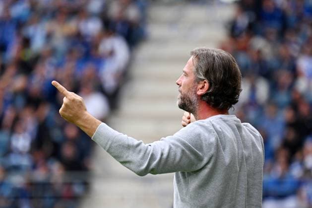 Gent s head coach Rik De Mil is pictured during a soccer match between KAA Gent and Club Brugge, Sunday 30 August 2026 in Gent, on day 4 of the 2026-2027 Jupiler Pro League first division of the Belgian championship. KURTxDESPLENTER  x184736268x