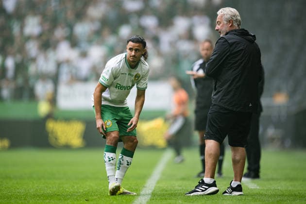 260830 Hammarby s Amin Boudri is in pain during the Allsvenskan soccer match between AIK and Hammarby on August 30, 2026, in Stockholm  Copyright: JESPERxZERMAN BB260830JZ013