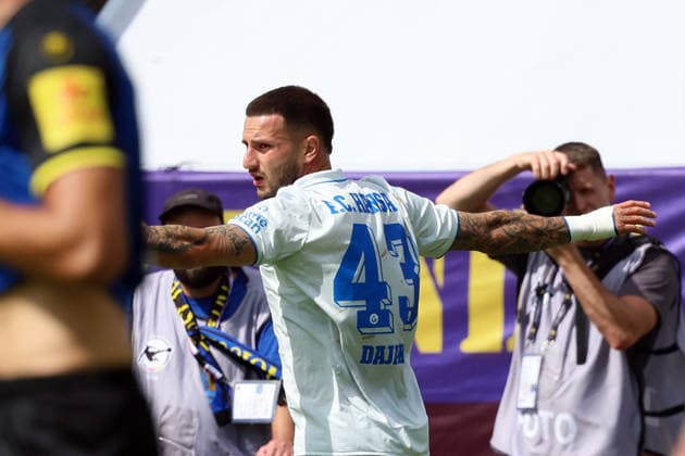 August 30, 2026, xrekx, Soccer 3rd Division, 1. FC Saarbrücken vs. FC Hansa Rostock – Goal celebration after Leon Dajaku scored the 0-1 goal for FC Hansa Rostock against Saarbrücken