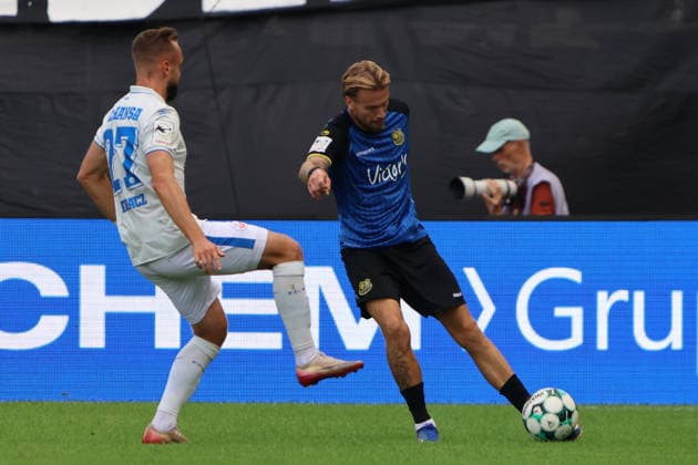 August 30, 2026, Soccer, Men s, 3rd Division, 2026–2027 Season, 1 FC Saarbrücken vs. FC Hansa Rostock, Niko Bretschneider (1 FC Saarbrücken), David Kopacz (Hansa Rostock), Saarbrücken, Ludwigsparkstadion, Saarland, Germany, DEU Copyright: xSebastianxBachx
