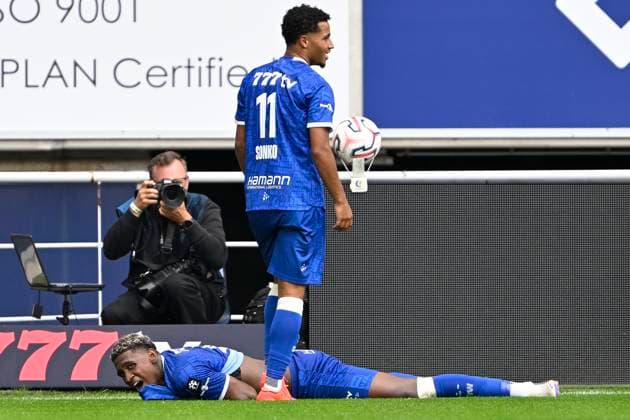 KAA Gent v Club Brugge - Jupiler Pro League GENT, BELGIUM - AUGUST 30 : Vergara Josue forward of KAA Gent celebrates scoring a goal during the Jupiler Pro League match between KAA Gent and Club Brugge on August 30, 2026 in Gent, Belgium, 30 08 2026 Gent Belgium  Copyright: xDhax
