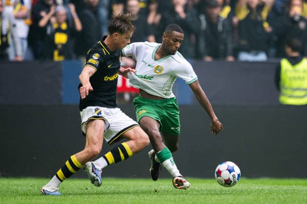 August 30, 2026: AIK s Wilmer Olofsson and Hammarby s Paulos Abraham during the Allsvenskan soccer match between AIK and Hammarby on August 30, 2026, in Stockholm  Copyright: JESPERxZERMAN BB260830JZ018