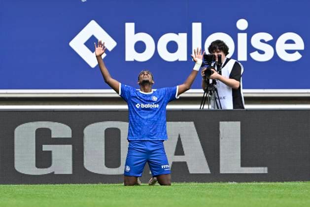 KAA Gent v Club Brugge - Jupiler Pro League GENT, BELGIUM - AUGUST 30 : Vergara Josue forward of KAA Gent celebrates scoring a goal during the Jupiler Pro League match between KAA Gent and Club Brugge on August 30, 2026 in Gent, Belgium, 30 08 2026 Gent Belgium  Copyright: xDhax