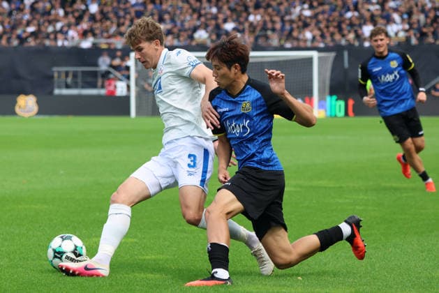 August 30, 2026, Soccer, Men s, 3rd Division, 2026–2027 Season, 1. FC Saarbrücken vs. FC Hansa Rostock, Seung Joon Lee (1. FC Saarbrücken), Florian Bohnert (Hansa Rostock), Saarbrücken, Ludwigsparkstadion, Saarland, Germany, DEU Copyright: xSebastianxBachx
