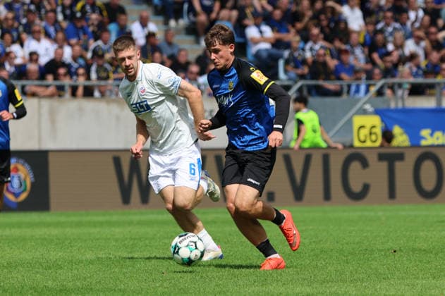 August 30, 2026, Soccer, Men s, 3rd Division, 2026–2027 Season, 1 FC Saarbrücken vs. FC Hansa Rostock, Alexander Staff (1 FC Saarbrücken), Jonas Dirkner (Hansa Rostock), Saarbrücken, Ludwigsparkstadion, Saarland, Germany, DEU Copyright: xSebastianxBachx