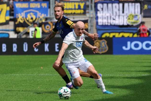 August 30, 2026, Soccer, Men s, 3rd Division, 2026–2027 Season, 1 FC Saarbrücken vs. FC Hansa Rostock, Niko Bretschneider (1 FC Saarbrücken), Maximilian Krauß (Hansa Rostock), Saarbrücken, Ludwigsparkstadion, Saarland, Germany (DEU) Copyright: xSebastianxBachx