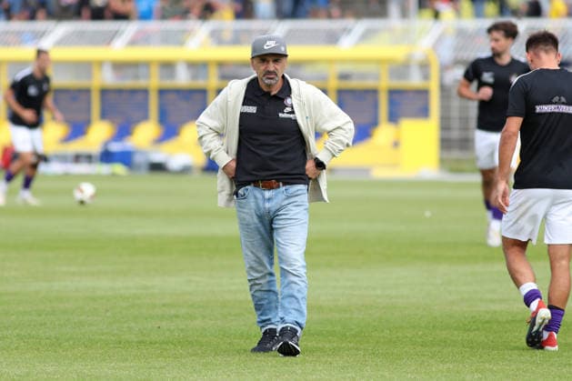 Soccer, Northeast Regional League: 1 FC Lok Leipzig vs. FC Erzgebirge Aue, August 30, 2026; Coach: Khvicha Shubitidze; Erzgebirge Aue Soccer, Northeast Regional League, 2026–2027 Season, Matchday 7: 1 FC Lok Leipzig vs. FC Erzgebirge Aue on August 30, 2026, at Bruno Plache Stadium, Leipzig Copyright: xBEAUTIFULxSPORTS JanxKaeferx