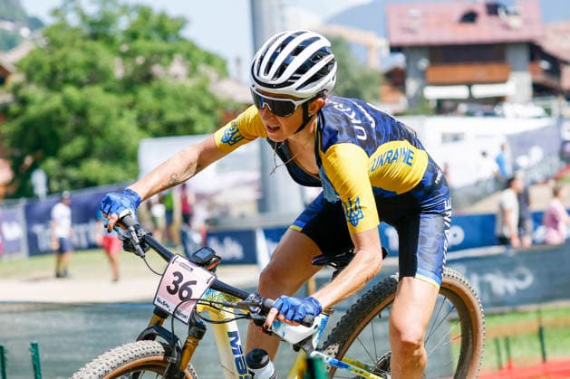TRENTO, ITALY, AUGUST 30 Yana Belomoina of Ukraine in action during the UCI Mountain Bike World Championships—Women s Elite Cross-Country—at Val di Sole on August 30, 2026, in Trento, Italy; Trento, Val di Sole, Trento, Italy Copyright: xJustPictures.ch FrancescoxMinghettix jp-en-EuSpIm-JP6_FRM_UCIWC_GRLXCO_30Aug_000242