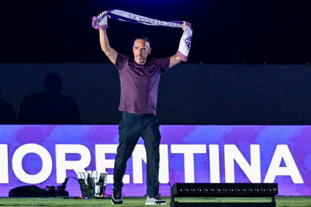foto IPP lisa guglielmi Firenze 29-08-2026 campionato di calcio serie a 2026-2027 fiorentina-frosinone nella foto festa centenario - Franck Ribery italy photo press world copyright italy ITALY  Copyright: xR4924_italyphotopressx