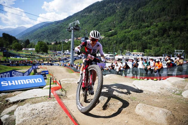 2026 UCI Mountain Bike World Championships Picture by Ed Sykes SWpix.com - 30 08 2026 - Cycling - 2026 UCI Mountain Bike World Championships - Val di Sole, Trentino, Italy - Cross-country Olympic (XCO) - Women Elite - Sina Frei (Switzerland) Copyright: x xSWpix.comx(t axPhotographyxHubxLtd)xEdxSykes SWpix.comx SWP-3030-21486