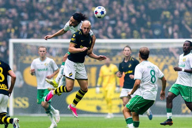 August 30, 2026: Hammarby s Amin Boudri and AIK s Amel Mujanic during the Allsvenskan soccer match between AIK and Hammarby on August 30, 2026, in Stockholm  Copyright: CAISAxRASMUSSEN BB260830CR017