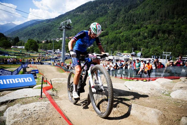 2026 UCI Mountain Bike World Championships Picture by Ed Sykes SWpix.com - 30 08 2026 - Cycling - 2026 UCI Mountain Bike World Championships - Val di Sole, Trentino, Italy - Cross-country Olympic (XCO) - Women Elite - Martina Berta (Italy) Copyright: x xSWpix.comx(t axPhotographyxHubxLtd)xEdxSykes SWpix.comx SWP-3030-21488