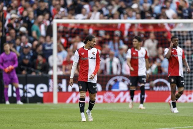 ROTTERDAM - Anis Hadj Moussa of Feyenoord (m) reacts after the 0-1 during the Dutch Eredivisie match between Feyenoord Rotterdam and ADO Den Haag at De Kuip stadium on August 30, 2026 in Rotterdam, the Netherlands. MAURICE VAN STEEN ANP Eredivisie 2026 27 xVIxANPxSportx xxANPxIVx 566593004 originalFilename: 566593004.jpg