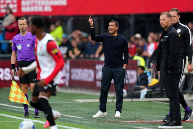 Eredivisie: Feyenoord Rotterdam v ADO Den Haag Rotterdam - Coach Giovanni van Bronkhorst of Feyenoord Rotterdam shouts in frustration during the fourth competition round of the 2026 2027 Eredivisie season. The match is set between Feyenoord Rotterdam and ADO Den Haag at De Kuip on 30 August 2026 in Rotterdam, The Netherlands. (Hero Images Yannick Verhoeven) Copyright: xYannickxVerhoevenx