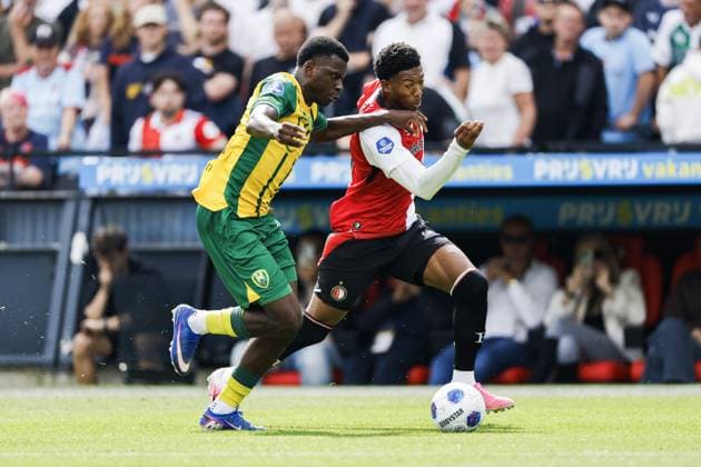 ROTTERDAM - OthniÃ«l Raterink of ADO Den Haag, Gaoussou Diarra of Feyenoord (lr) during the Dutch Eredivisie match between Feyenoord Rotterdam and ADO Den Haag at De Kuip stadium on 30 August 2026 in Rotterdam, the Netherlands. MAURICE VAN STEEN ANP Eredivisie 2026 27 xVIxANPxSportx xxANPxIVx 566593105 originalFilename: 566593105.jpg