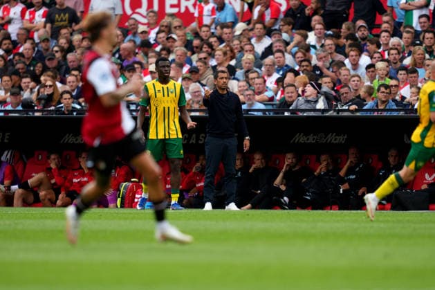 Eredivisie: Feyenoord Rotterdam v ADO Den Haag Rotterdam - Coach Giovanni van Bronkhorst of Feyenoord Rotterdam looks on during the fourth competition round of the 2026 2027 Eredivisie season. The match is set between Feyenoord Rotterdam and ADO Den Haag at De Kuip on 30 August 2026 in Rotterdam, The Netherlands. (Hero Images Danny de Groot) Copyright: xDannyxdexGrootx