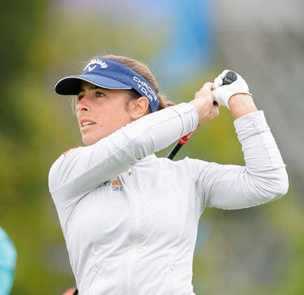 RECORD DATE NOT STATED 30th August 2026; The K Club, Straffan, County Kildare, Ireland: KPMG Womens Irish Open Golf, Final Round; Ana Pelaez Trivino of Spain tees off on the 1st hole PeterxFitzpatrick