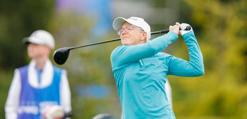 RECORD DATE NOT STATED 30th August 2026; The K Club, Straffan, County Kildare, Ireland: KPMG Womens Irish Open Golf, Final Round; Ursala Wikstrom of Finland tees off on he 1st hole PeterxFitzpatrick