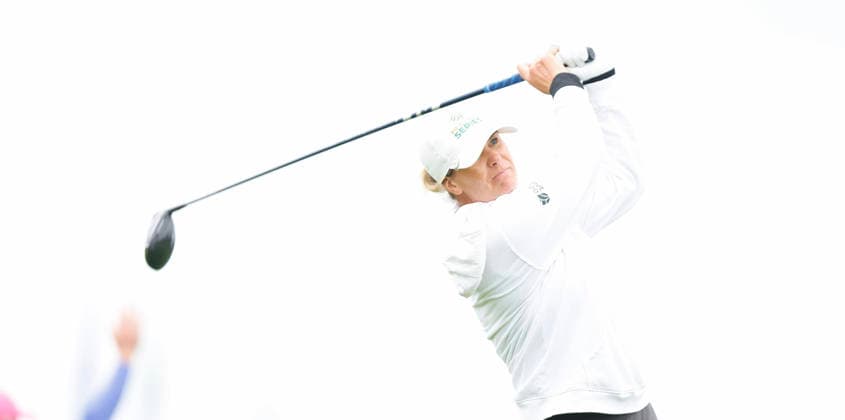 RECORD DATE NOT STATED 30th August 2026; The K Club, Straffan, County Kildare, Ireland: KPMG Womens Irish Open Golf, Final Round; Marianne Skarpnord tees off on the 1st hole PeterxFitzpatrick