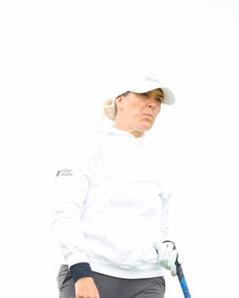 RECORD DATE NOT STATED 30th August 2026; The K Club, Straffan, County Kildare, Ireland: KPMG Womens Irish Open Golf, Final Round; Marianne Skarpnord watches her tee shot on the 1st hole PeterxFitzpatrick