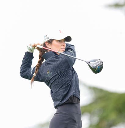 RECORD DATE NOT STATED 30th August 2026; The K Club, Straffan, County Kildare, Ireland: KPMG Womens Irish Open Golf, Final Round; Aine Donegan of Ireland teeing off on the 1st hole PeterxFitzpatrick
