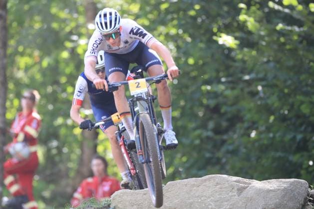 Mountain Bike Cycling World Championships UCI 2026 Pierre Teyssot MAXPPP ; Mountain Bike Cycling World Championships UCI 2026 in Commezzadura on August 30, 2026. Men Under 23 Race, in action Paul Schehl (GER) Pierre Teyssot Maxppp Commezzadura Trentino Italy  Copyright: xMAXPPPxPierrexTeyssotx TEY27402 TEY27402