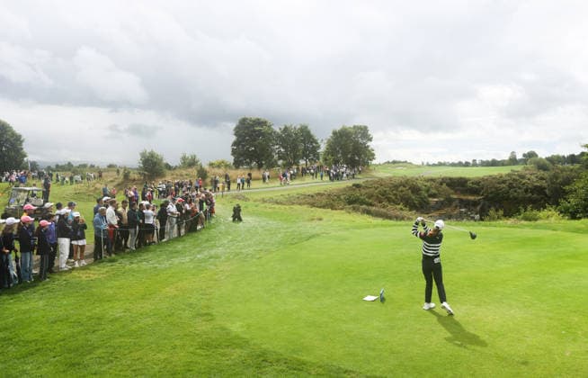 2026 KPMG Women s Irish Open, The K Club, Kildare 30 8 2026 Leona Maguire of Ireland tees on the 3rd hole Leona Maguire 30 8 2026  Copyright: xx ISS_1314