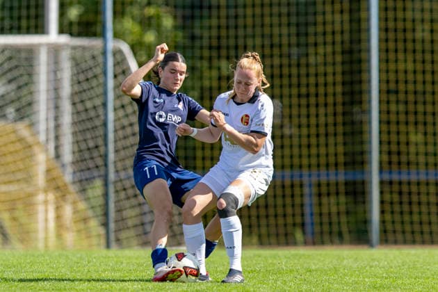 Northeast Regional League Women s Division 1: FFC Turbine Potsdam II vs. FFV Erfurt, Potsdam, August 30, 2026; Helene Duwe 11 (1) FFC Turbine Potsdam II vs. Pia Huck 21 (1) FFV Erfurt; Northeast Regional League Women s Division 1: FFC Turbine Potsdam II vs 1 FFV Erfurt Sportforum Potsdam Waldstadt Schlaatz August 30, 2026 Copyright: xBEAUTIFULxSPORTS Duehringx