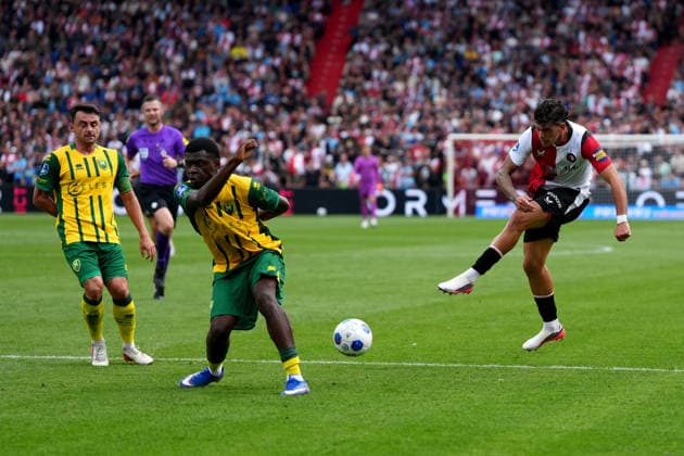 Eredivisie: Feyenoord Rotterdam v ADO Den Haag Rotterdam - Javier Lopez of Feyenoord Rotterdam shoots during the fourth competition round of the 2026 2027 Eredivisie season. The match is set between Feyenoord Rotterdam and ADO Den Haag at De Kuip on 30 August 2026 in Rotterdam, The Netherlands. (Hero Images Yannick Verhoeven) Copyright: xYannickxVerhoevenx