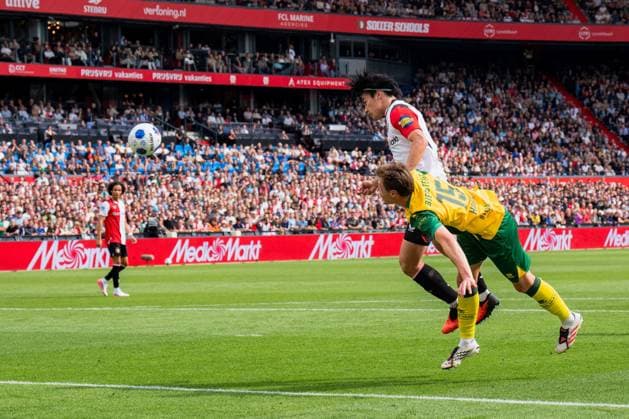 ROTTERDAM , 30-08-2026 , Stadium feijenoord De Kuip , season 2025 2026 , Dutch Eredivisie football , match between Feyenoord and ADO Den Haag , picture shows Feyenoord player Ayase Ueda Feyenoord - ADO  x206245813x Copyright: