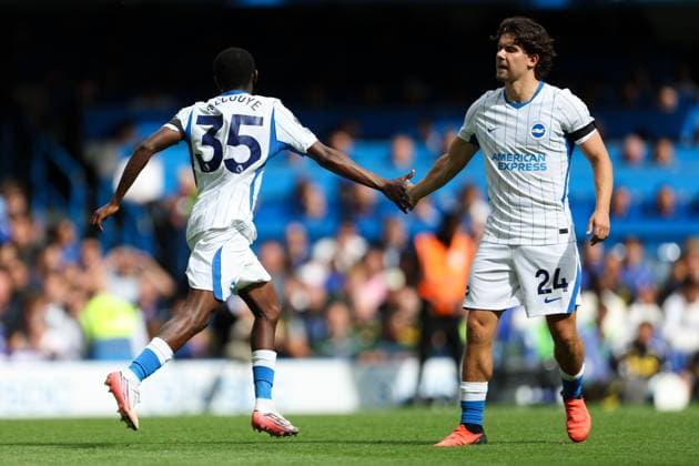Malick Yalcouye of Brighton and Hove Albion celebrates scoring his team s first goal with teammates Chelsea v Brighton and Hove Albion, Premier League, Football, Stamford Bridge, London, UK, 30 08 2026, England - 30 Aug 2026London Stamford Bridge England United Kingdom EDITORIAL USE ONLY No use with unauthorised audio, video, data, fixture lists, club league logos or live services. Online in-match use limited to 120 images, no video emulation. No use in betting, games or single club league player publications.  Copyright: xHanc WiredxPhotos Shutterstockx 17125813s