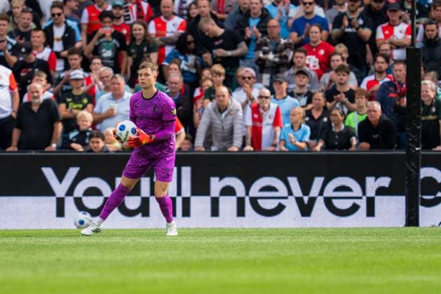 ROTTERDAM , 30-08-2026 , Stadium feijenoord De Kuip , season 2025 2026 , Dutch Eredivisie football , match between Feyenoord and ADO Den Haag , picture shows Feyenoord Goalkeeper Tjark Ernst Feyenoord - ADO  x206245867x Copyright: