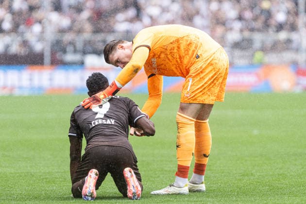 2 Bundesliga FC St. Pauli 1 FC Kaiserslautern August 30, 2026 Julian Krahl 1 FC Kaiserslautern, 1 assisted by Abdoulie Ceesay, FC St. Pauli, 9 after the game 2 German Bundesliga, Matchday 3: FC St. Pauli 1 FC Kaiserslautern at Millerntor Stadium, Hamburg, St. Pauli, August 30, 2026. DFL regulations prohibit any use of photographs as image sequences and or quasi-video. Copyright: xBEAUTIFULxSPORTS Buriakovx