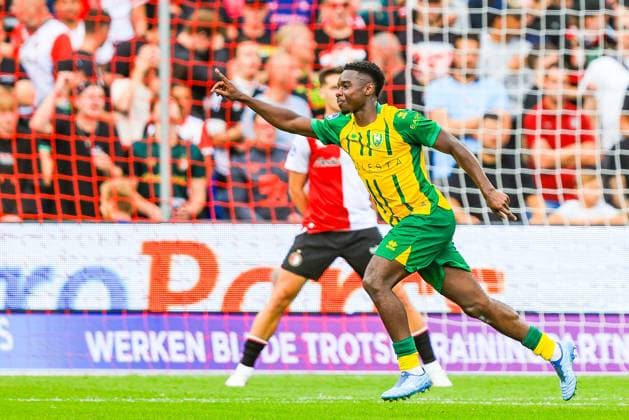 ROTTERDAM , 30-08-2026. Stadion de Kuip , season 2026 2027 , Dutch Eredivisie Football , match between Feyenoord and ADO Den Haag , picture shows, Sekou Sylla, Sekou Sylla scores Feyenoord - ADO  x206246395x Copyright: