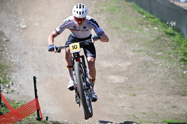 XCO Olympic Cross-Country - Under 23 Men (10) Benjamin Kruger of Germany competes during UCI MTB World Championship, WM, Weltmeisterschaft - Val di Sole 2026 - XCO Olympic Cross-Country - Men Under 23 category race on August 30, 2026 Val di Sole, Trento Italy. Commezzadura Trentino Italy  Copyright: xRobertoxTommasinix originalFilename:tommasini-ucimtbwo260830_np1Yy.jpg