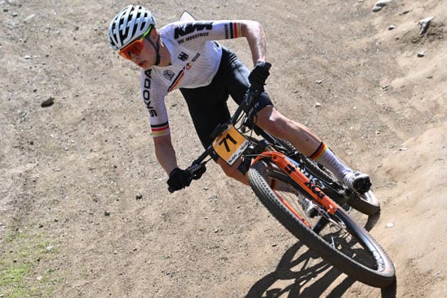 XCO Olympic Cross-Country - Under 23 Men (71) Moritz Lindner of Germany competes during UCI MTB World Championship, WM, Weltmeisterschaft - Val di Sole 2026 - XCO Olympic Cross-Country - Men Under 23 category race on August 30, 2026 Val di Sole, Trento Italy. Commezzadura Trentino Italy  Copyright: xRobertoxTommasinix originalFilename:tommasini-ucimtbwo260830_np2DM.jpg