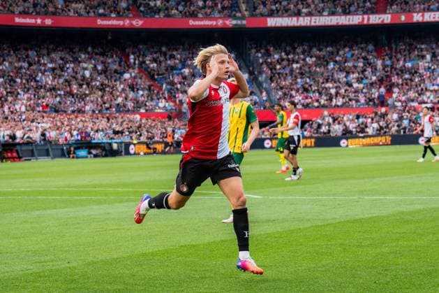 ROTTERDAM , 30-08-2026 , Stadium feijenoord De Kuip , season 2025 2026 , Dutch Eredivisie football , match between Feyenoord and ADO Den Haag , picture shows Feyenoord player Sem Steijn Feyenoord - ADO  x206246457x Copyright: