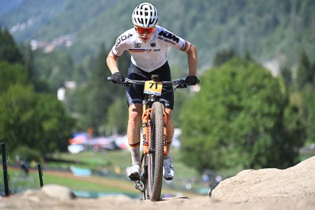XCO Olympic Cross-Country - Under 23 Men (71) Moritz Lindner of Germany competes during UCI MTB World Championship, WM, Weltmeisterschaft - Val di Sole 2026 - XCO Olympic Cross-Country - Men Under 23 category race on August 30, 2026 Val di Sole, Trento Italy. Commezzadura Trentino Italy  Copyright: xRobertoxTommasinix originalFilename:tommasini-ucimtbwo260830_npaqs.jpg