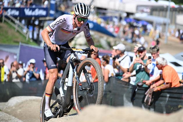 XCO Olympic Cross-Country - Under 23 Men (2) Paul Schehl of Germany competes during UCI MTB World Championship, WM, Weltmeisterschaft - Val di Sole 2026 - XCO Olympic Cross-Country - Men Under 23 category race on August 30, 2026 Val di Sole, Trento Italy. Commezzadura Trentino Italy  Copyright: xRobertoxTommasinix originalFilename:tommasini-ucimtbwo260830_npCOe.jpg