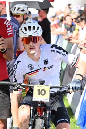 XCO Olympic Cross-Country - Under 23 Men (10) Benjamin Kruger of Germany prior the start of UCI MTB World Championship, WM, Weltmeisterschaft - Val di Sole 2026 - XCO Olympic Cross-Country - Men Under 23 category race on August 30, 2026 Val di Sole, Trento Italy. Commezzadura Trentino Italy  Copyright: xRobertoxTommasinix originalFilename:tommasini-ucimtbwo260830_npIit.jpg
