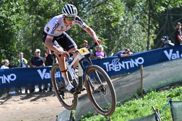 XCO Olympic Cross-Country - Under 23 Men (2) Paul Schehl of Germany competes during UCI MTB World Championship, WM, Weltmeisterschaft - Val di Sole 2026 - XCO Olympic Cross-Country - Men Under 23 category race on August 30, 2026 Val di Sole, Trento Italy. Commezzadura Trentino Italy  Copyright: xRobertoxTommasinix originalFilename:tommasini-ucimtbwo260830_npJVj.jpg