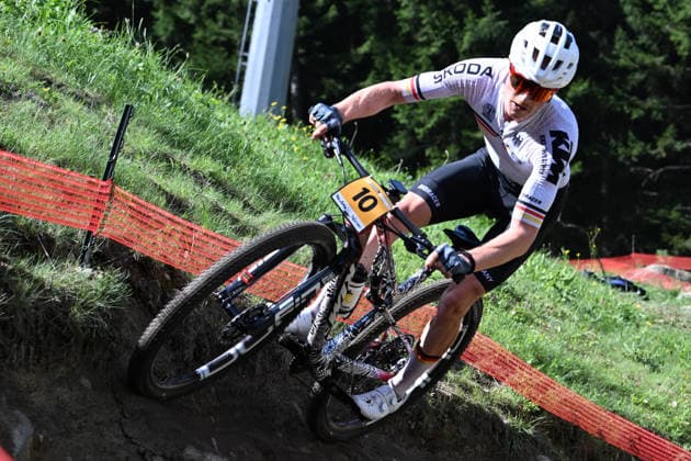XCO Olympic Cross-Country - Under 23 Men (10) Benjamin Kruger of Germany competes during UCI MTB World Championship, WM, Weltmeisterschaft - Val di Sole 2026 - XCO Olympic Cross-Country - Men Under 23 category race on August 30, 2026 Val di Sole, Trento Italy. Commezzadura Trentino Italy  Copyright: xRobertoxTommasinix originalFilename:tommasini-ucimtbwo260830_npK4P.jpg